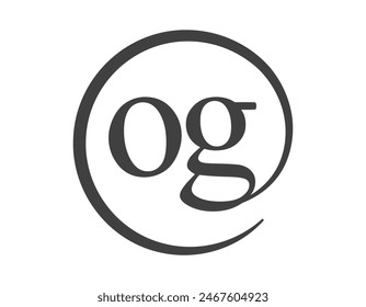 OG logo from two letter with circle shape email sign style. O and G round logotype of business company for brand identity.