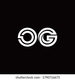 Logo de monograma OG con plantilla de diseño de línea abstracta