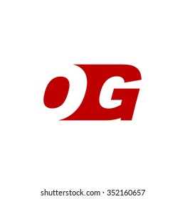 OG negative space letter logo red