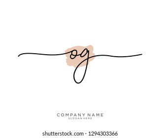 OG O G Initial handwriting logo template