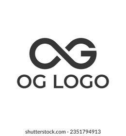 OG O G Letter Logo. Monogram Infinity Premium Logo Vector Template