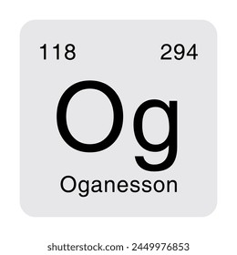 Og Oganesson Periodic Table Elements Chemistry Icon Sign Symbol Vector EPS PNG Transparent No Background Clip Art Vector EPS PNG
