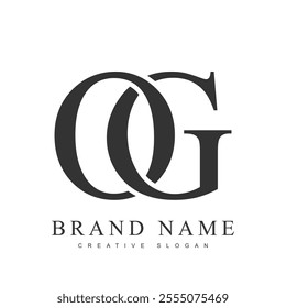 OG trendy logotype template. Initial letter o and g classic font style. Creative logo for company name or identity. Vector illustration.