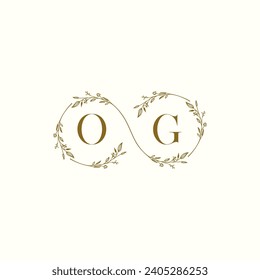 OG wedding infinity in elegant monogram with high quality professional design that will print well