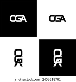 Conjunto de diseño de logotipo de monograma de letra de tipografía oga