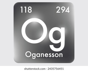 Oganesson icon style concept on Periodic table