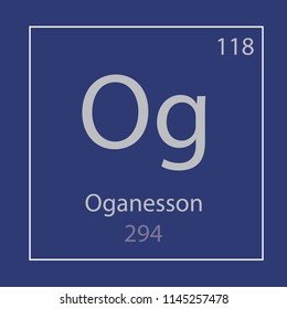 Oganesson Og chemical element icon- vector illustration
