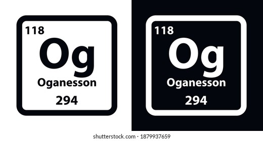 Oganesson Og  chemical element icon. The chemical element of the periodic table. Sign with atomic number. 
