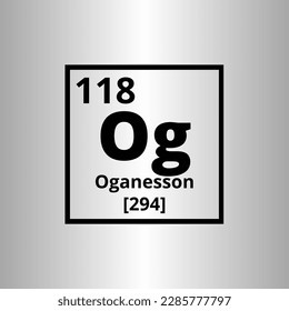 Oganesson Og periodic table of elements vector
