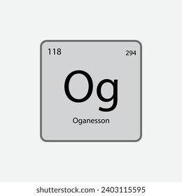 Oganesson periodic table icon flat style illustration