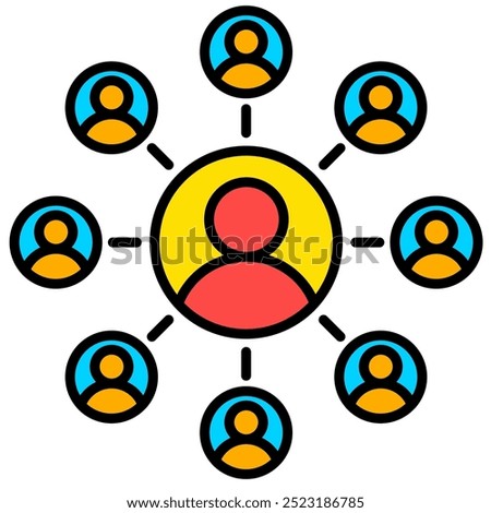 Oganization Icon, team Work Bussines