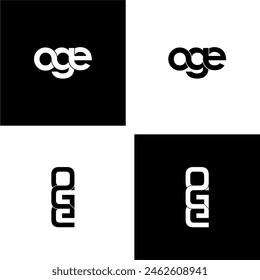 oge typography letter monogram logo design set