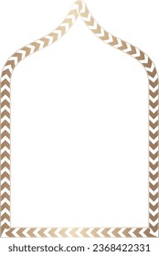 Puerta de la ventana del arco de Ogeo Marco rectangular Arco arquitectónico Símbolo Flechas de oro Marco dorado bordes ornamentales decoración marco de la imagen 