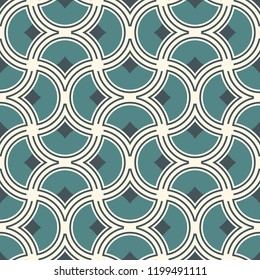 Ogee  drop ornament. Repeated maroccan scales mosaic tiles. Scallop shapes motif.  Oriental traditional pattern. Arabesque wallpaper.  Vector digital paper, textile print. Seamless surface design 