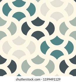 Ogee  drop ornament. Repeated maroccan scales mosaic tiles. Scallop shapes motif.  Oriental traditional pattern. Arabesque wallpaper.  Vector digital paper, textile print. Seamless surface design 