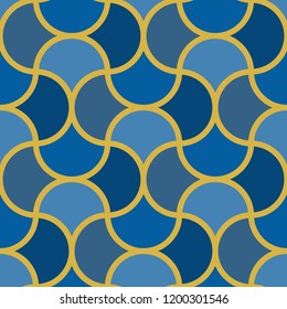 Ogee  drop ornament. Repeated maroccan scales mosaic tiles. Scallop shapes motif.  Oriental traditional pattern. Arabesque wallpaper.  Vector digital paper, textile print. Seamless surface design 