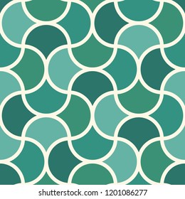 Ogee  drop ornament. Repeated maroccan scales mosaic tiles. Scallop shapes motif.  Oriental traditional pattern. Arabesque wallpaper.  Vector digital paper, textile print. Seamless surface design 