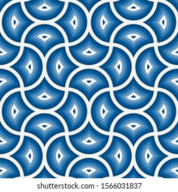 Ogee drop ornament. Repeated maroccan scales mosaic tiles. Scallop shapes motif. Oriental traditional pattern. Arabesque wallpaper. Vector digital paper, textile print. Seamless surface design