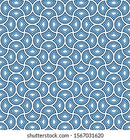 Ogee drop ornament. Repeated maroccan scales mosaic tiles. Scallop shapes motif. Oriental traditional pattern. Arabesque wallpaper. Vector digital paper, textile print. Seamless surface design