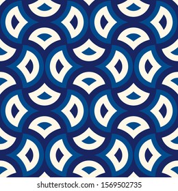 Ogee drop ornament. Repeated maroccan scales mosaic tiles. Scallop shapes motif. Oriental traditional pattern. Arabesque wallpaper. Vector digital paper, textile print. Seamless surface design