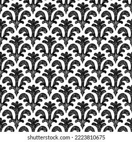 Patrón sin costuras de Ogeo. Impresión en blanco y negro para textiles. Ilustración vectorial.
