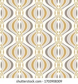 Ogee seamless vector curved pattern, abstract geometric background. Perfect for vintage wallpapers, fashion fabric print. Mid century modern wallpaper pattern.