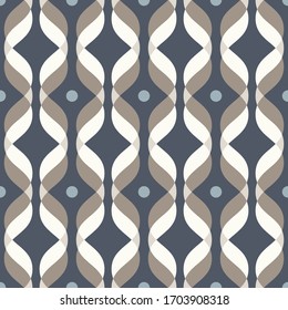 Ogee seamless vector curved pattern, abstract geometric background. Perfect for vintage wallpapers, fashion fabric print. Mid century modern wallpaper pattern.