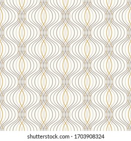 Ogee seamless vector curved pattern, abstract geometric background. Perfect for vintage wallpapers, fashion fabric print. Mid century modern wallpaper pattern.