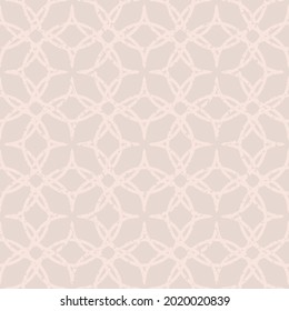 Ogee style seamless vector pattern background. Oriental medieval ornamentation with repeated rounded shapes . Pastel pink backdrop with terrazzo overlay for texture. Overlapping grid geometric repeat.