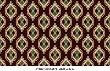 Ogee tribal repeat pattern. Traditional design for background, wallpaper, paper, packaging, fabric, clothing, gift wrapping, carpet, tile, decoration, vector illustration, embroidery style.