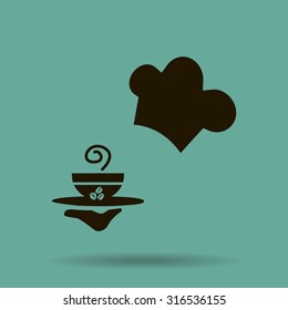 ogfitsyant with a cup of coffee. vector icon