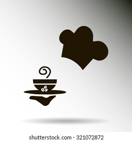 ogfitsyant with a cup of coffee. vector icon