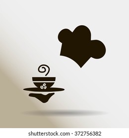 ogfitsyant with a cup of coffee. vector icon