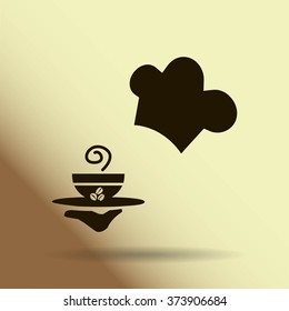 ogfitsyant with a cup of coffee. vector icon
