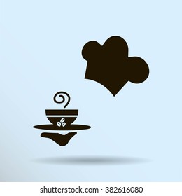 ogfitsyant with a cup of coffee. vector icon