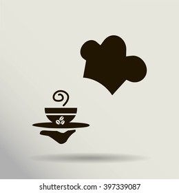 ogfitsyant with a cup of coffee. vector icon