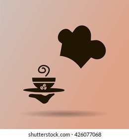 ogfitsyant with a cup of coffee. vector icon
