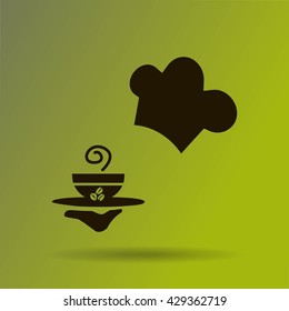ogfitsyant with a cup of coffee. vector icon