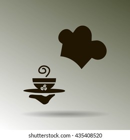 ogfitsyant with a cup of coffee. vector icon