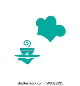 ogfitsyant with a cup of coffee. vector icon