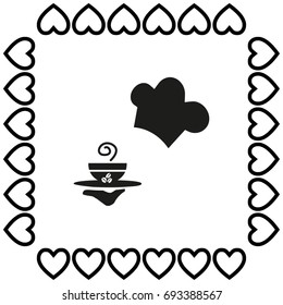 ogfitsyant with a cup of coffee. vector icon