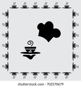 ogfitsyant with a cup of coffee. vector icon