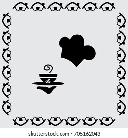 ogfitsyant with a cup of coffee. vector icon