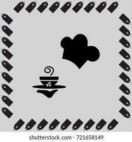 ogfitsyant with a cup of coffee. vector icon