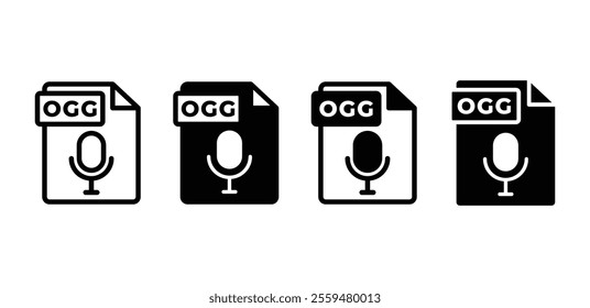 OGG file format icon vector design black white color simple flat illustration collection isolated 