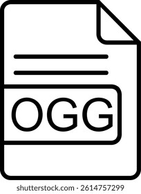 OGG File Format Line Vector Icon Design