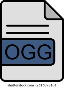 OGG File Format Line Vector Icon Design