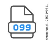 Ogg file type icon. simple colored outline to represent the video format