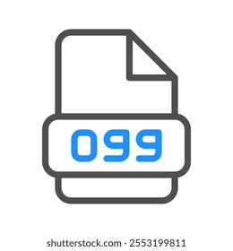 Ogg file type icon. simple colored outline to represent the video format