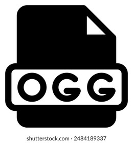 ogg glyph icon vector illustration isolated on white background